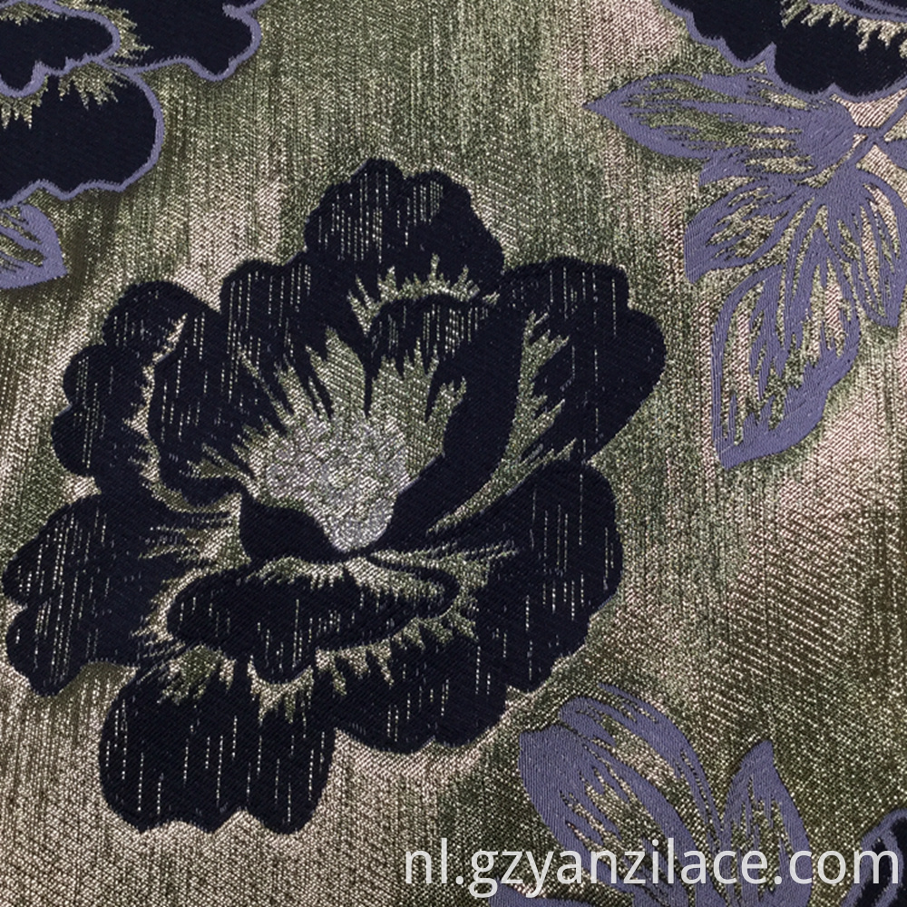 Black Flower Jacquard Fabric